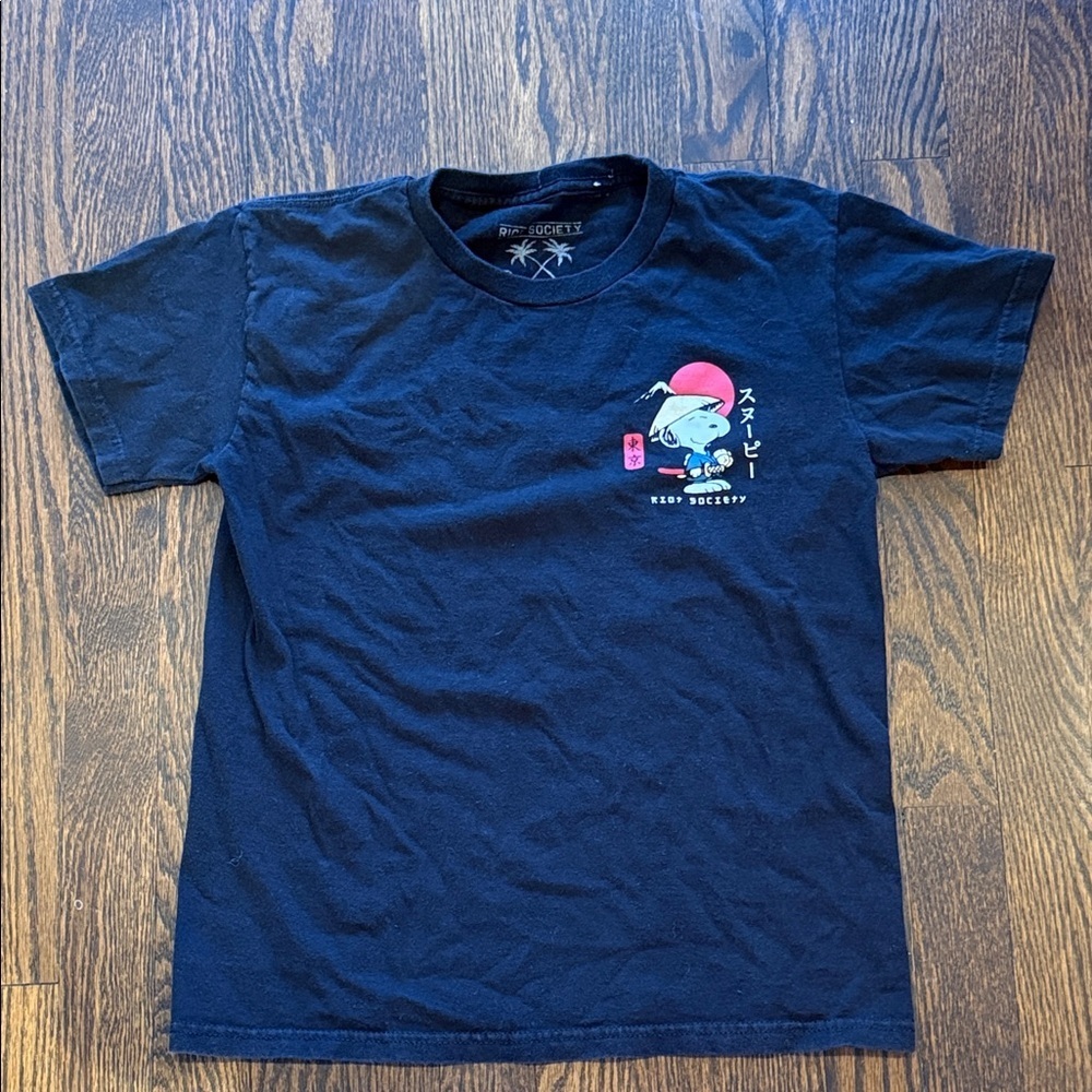 Riot Society black Tee with Pink Accent Snoopy Graphic youth size medium